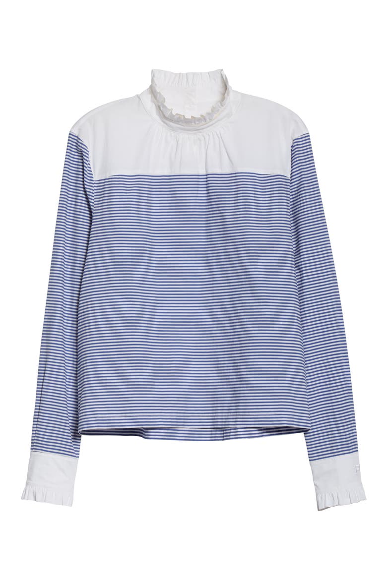 Stripe Ruffle Cotton Blend Top, Alternate, color, 1297 FANTASY PRINT BLUE