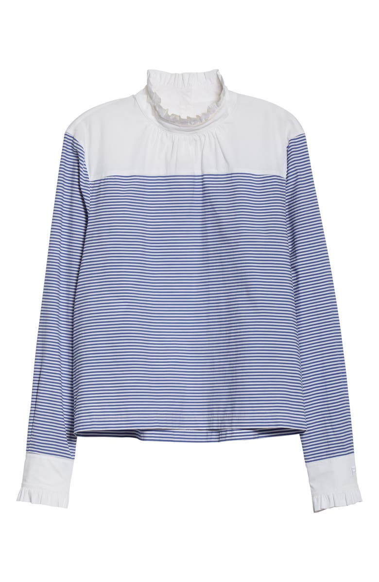 Philosophy Di Lorenzo Serafini Stripe Ruffle Cotton Blend Top, Alternate, color, 