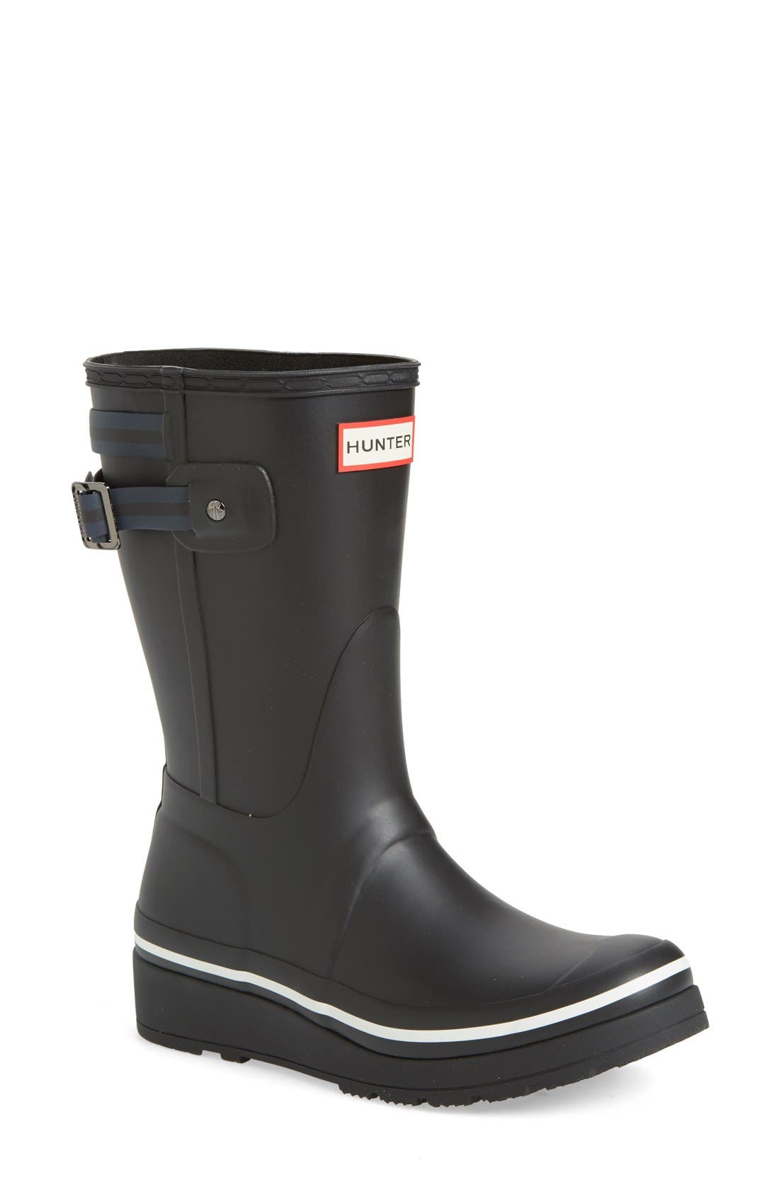 Hunter 'Original Short' Wedge Rain Boot, Main, color, 