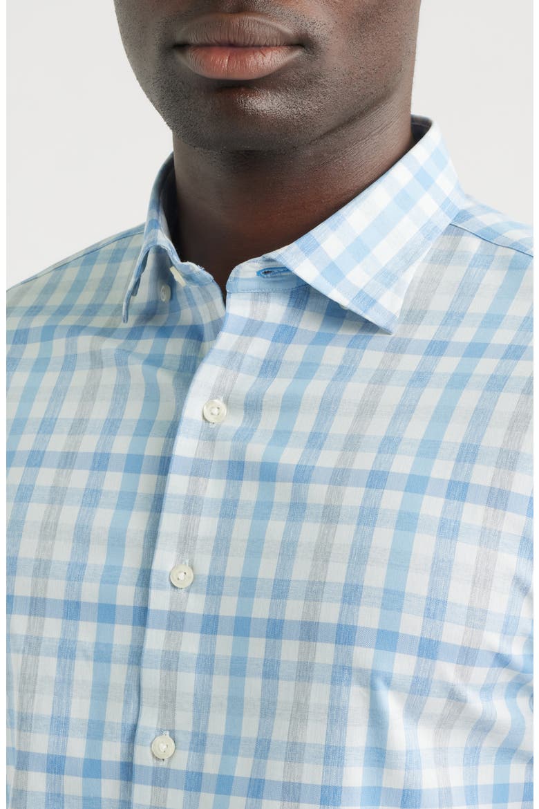 Cay Everyday Performance Exploded Gingham Button-Up Shirt, Alternate, color, MALIBLU