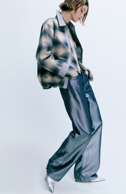 Rag & Bone Marin Plaid Crop Button-up Shirt In Blue