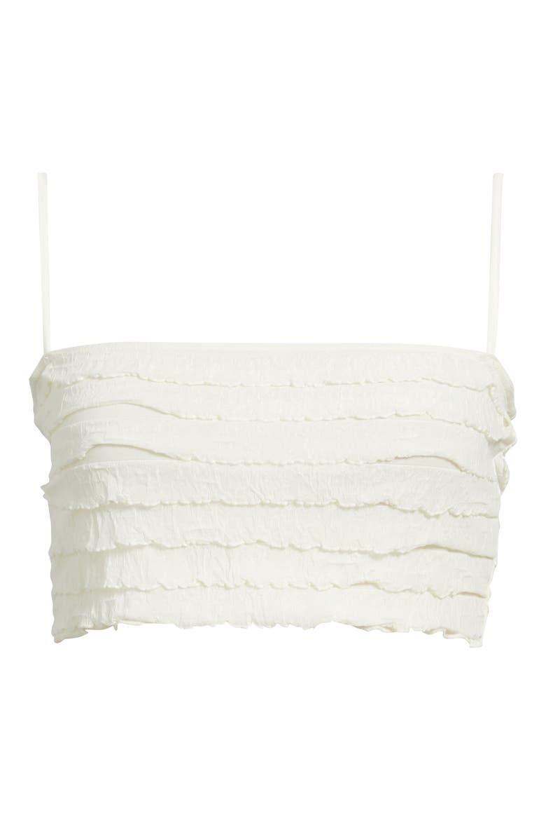 Sofi Tiered Ruffle Crop Camisole, Alternate, color, WHITE