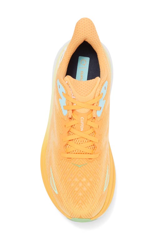 Hoka Clifton 9 Running Shoe In Orange