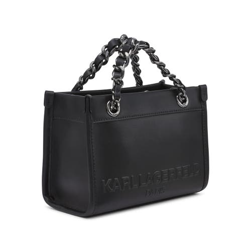 Karl Lagerfeld Savoie Small Leather Crossbody In Black