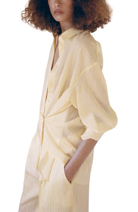 Limonce Side Tie Button-Up Shirt