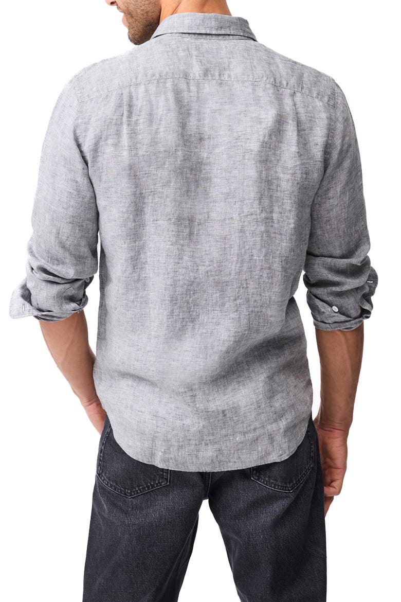 Coromandel Button-Up Linen Shirt, Alternate, color, SMOKE
