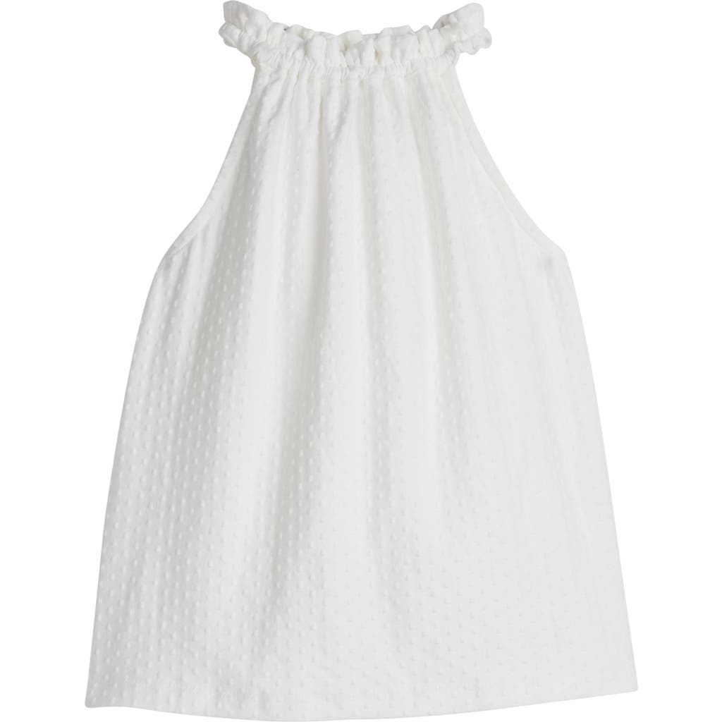 Bisby Kids' Mod Pointelle Tank In White Pointelle