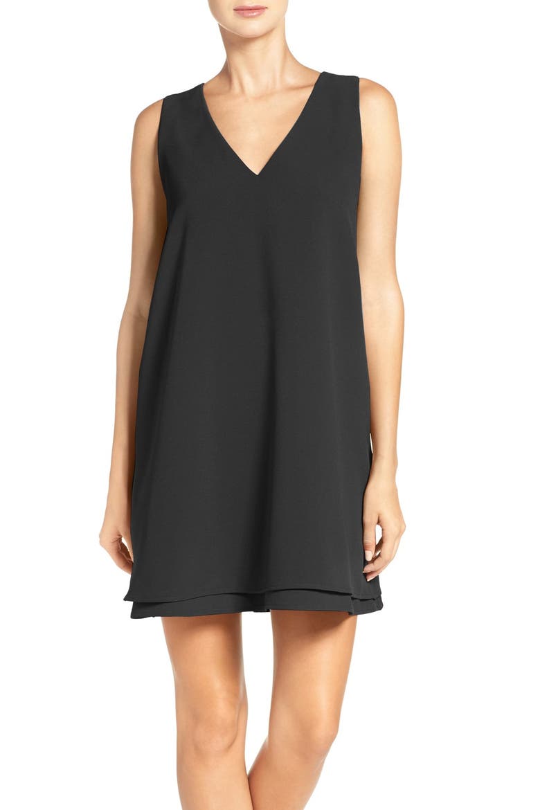 BB Dakota 'Palma' Crepe Shift Dress, Main, color, BLACK