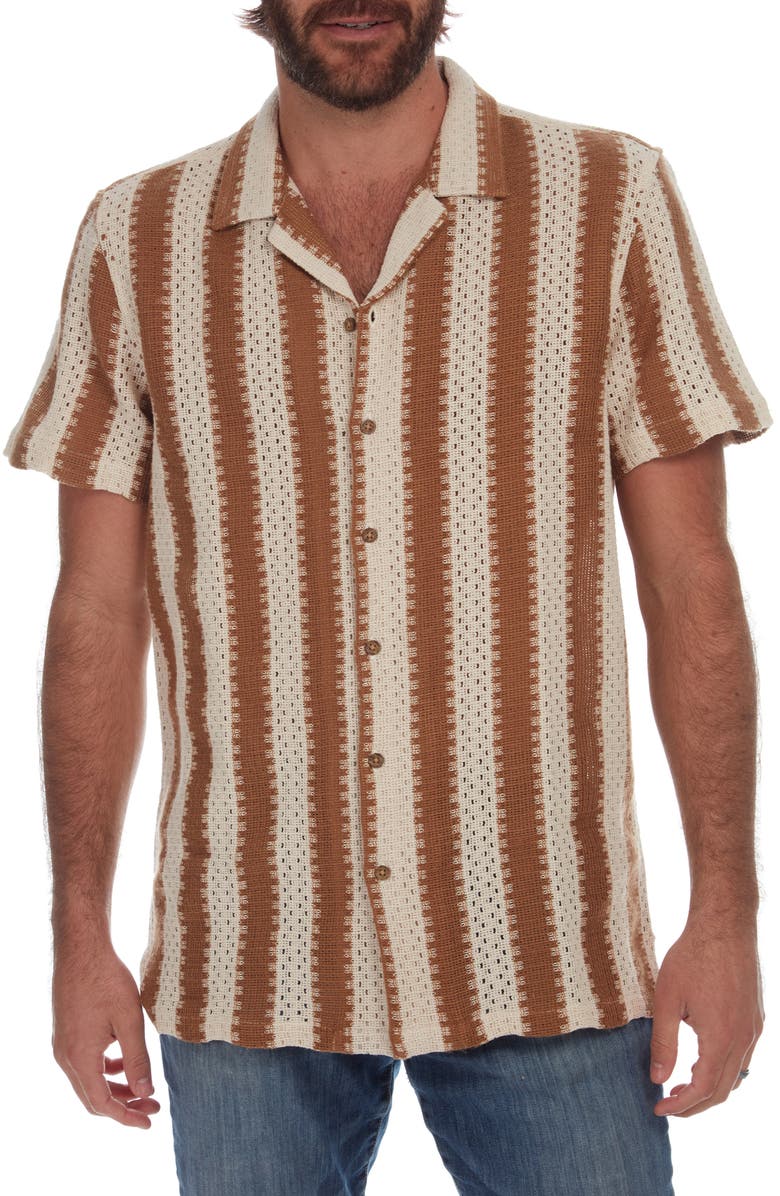 PX Textured Stripe Knit Camp Shirt, Main, color,