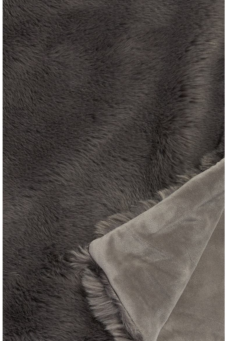 Cuddle Up Faux Fur Throw Blanket, Alternate, color, GREY ASPHALT