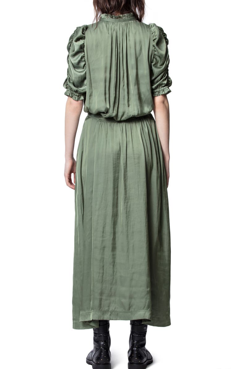 Zadig & Voltaire Ray Puff Sleeve Satin Dress, Alternate, color,