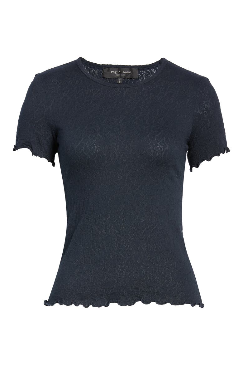Gemma Floral Jacquard T-Shirt, Alternate, color, SALUTE