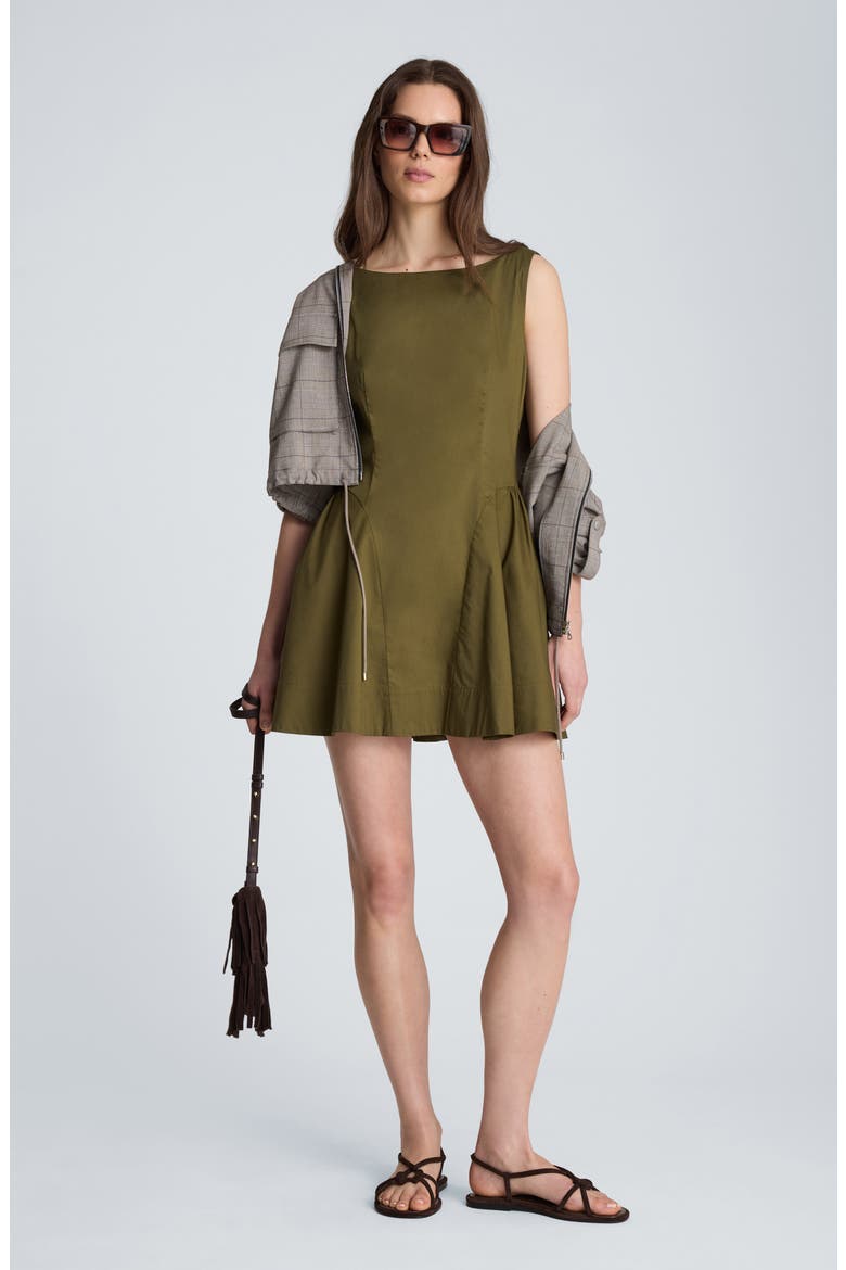 Sleeveless Fit & Flare Minidress, Alternate, color, BREEN