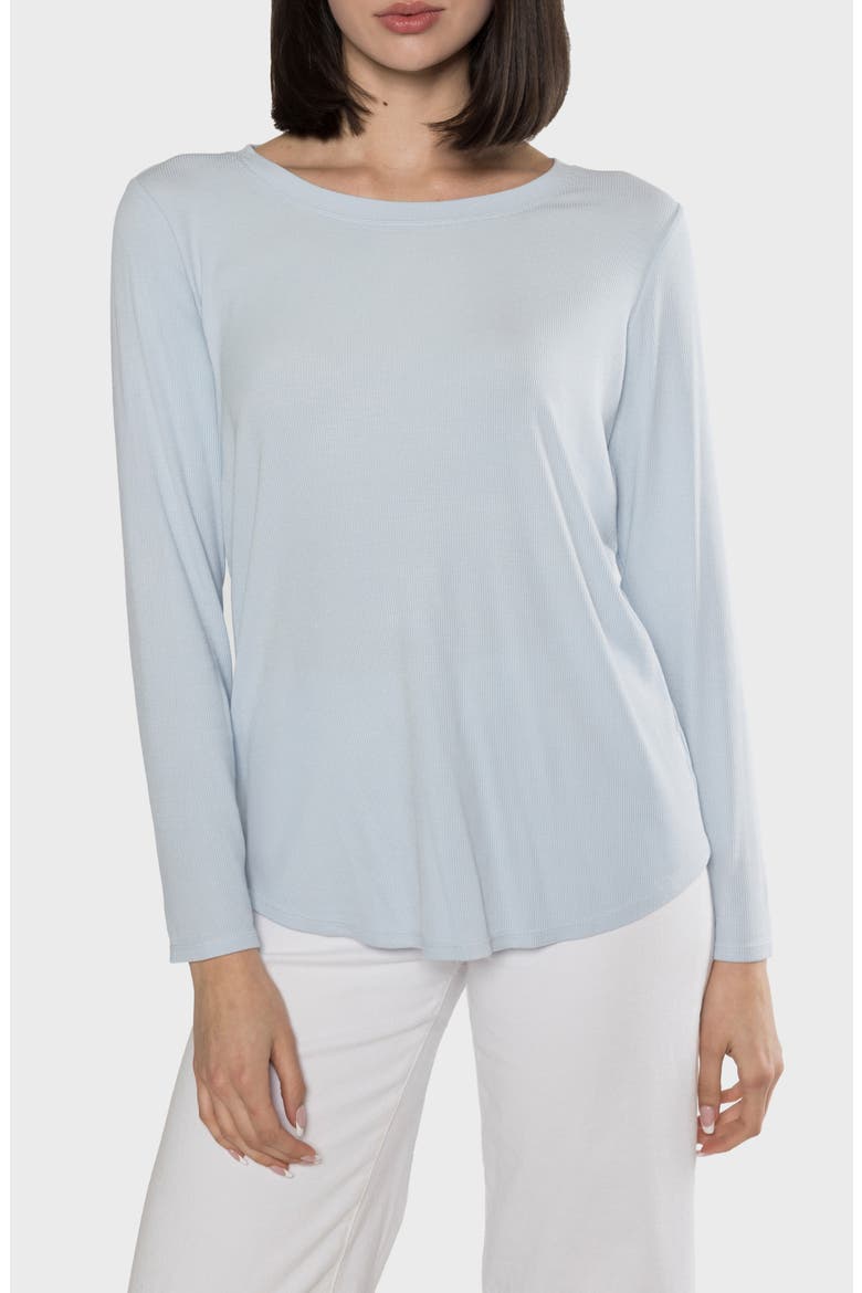 Maggie Ribbed T-Shirt, Main, color, SKY