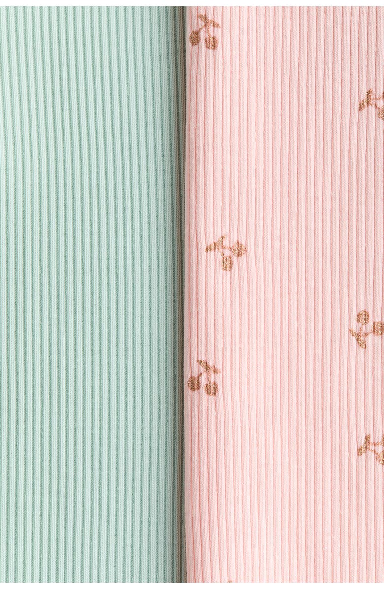 H&M 2-pack Ribbed Cotton Tops, Alternate, color, Light Pink/Floral