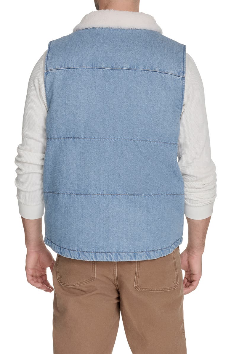 Levi's<sup>®</sup> Woodsman Denim Vest with Faux Shearling Collar, Alternate, color, Light Wash Denim