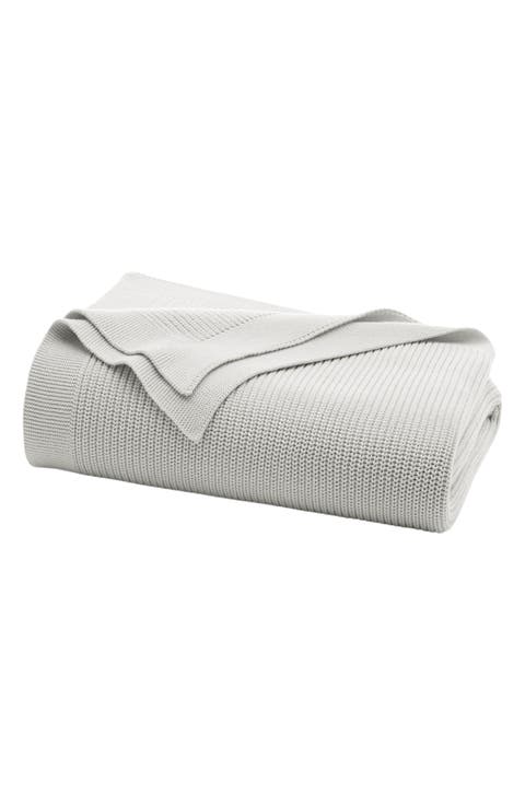 Organic Cotton Shaker Stitch Throw Blanket