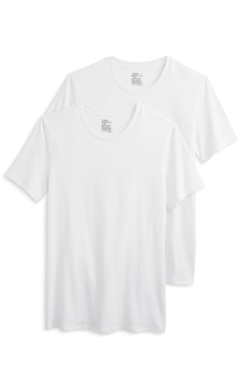 Jockey Big & Tall 2-pk Performance Stretch Crewneck T-Shirts, Alternate, color, White