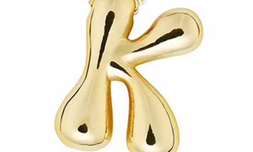 Jane Basch Designs Puffed Initial Pendant Necklace In Gold