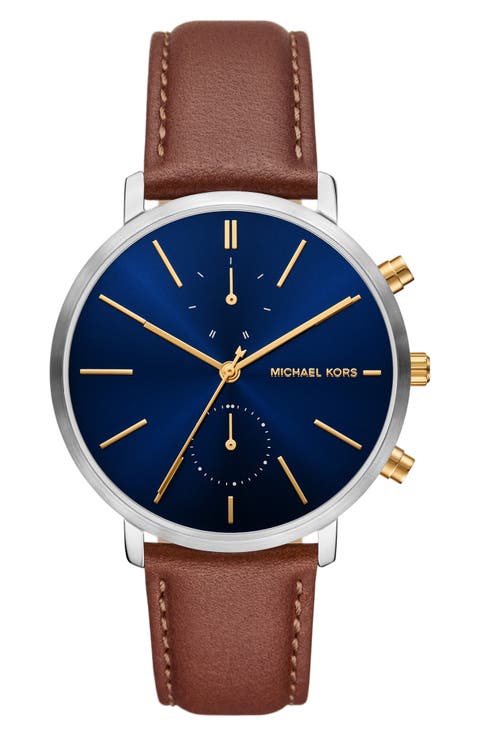 Blake Multifunction Leather Strap Watch, 42mm