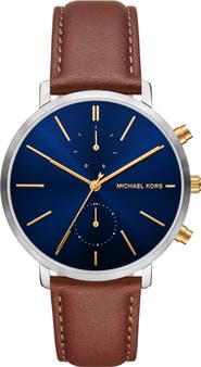 Michael Kors Blake Multifunction Leather Strap Watch, 42mm