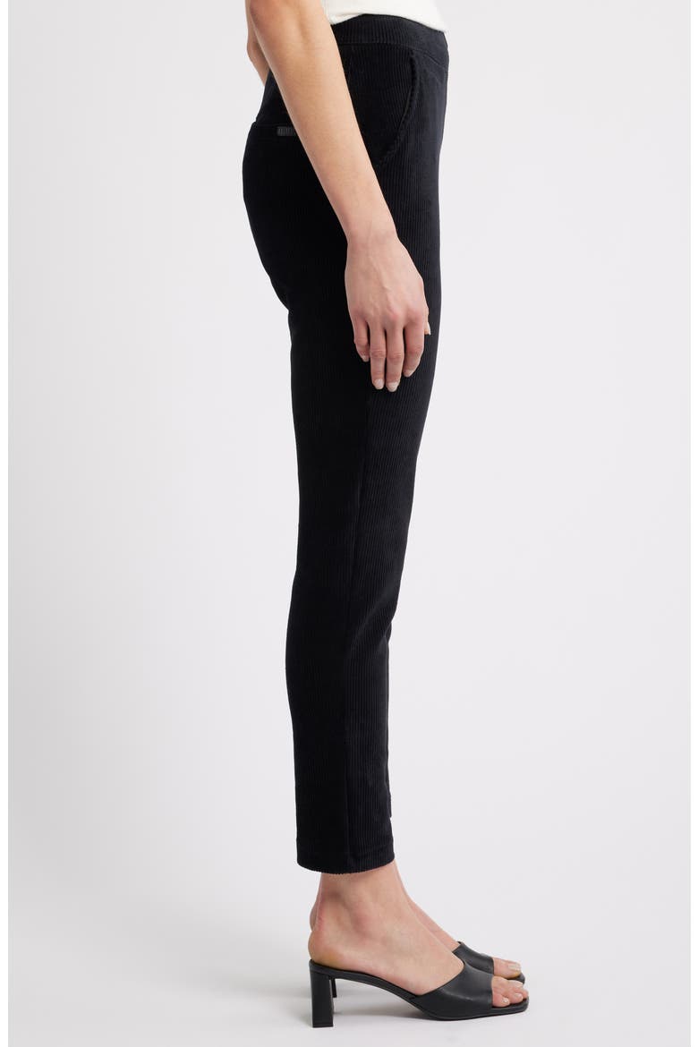 High Waist Corded Knit Straight Leg Pants, Alternate, color, BLACK