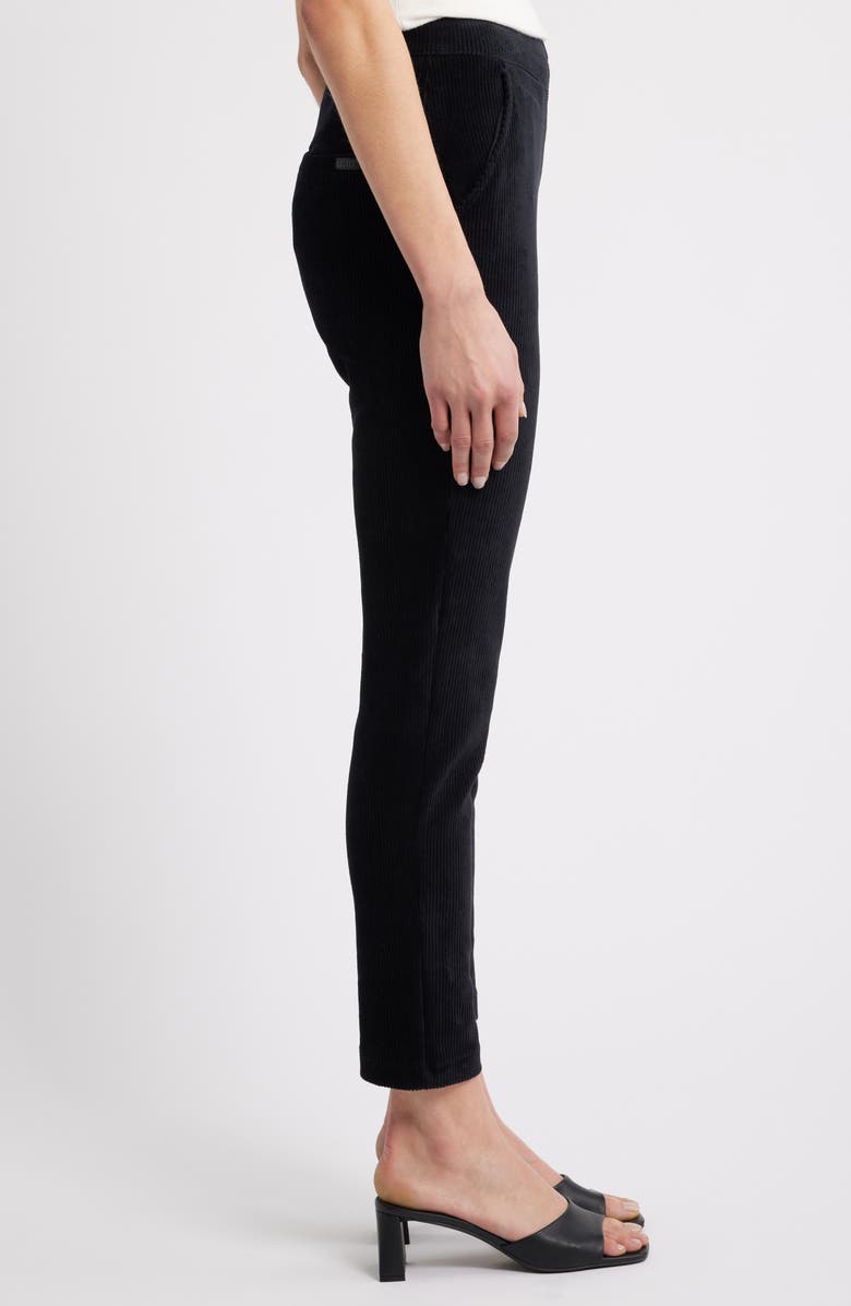 Hue High Waist Corded Knit Straight Leg Pants, Alternate, color, Black