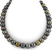 The Pearl Source 10-11mm Tahitian Multicolor Pearl Necklace - Premier AAAA Quality