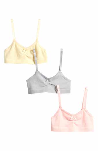 Kids' Assorted 3-Pack Daisy Jacquard Bralettes