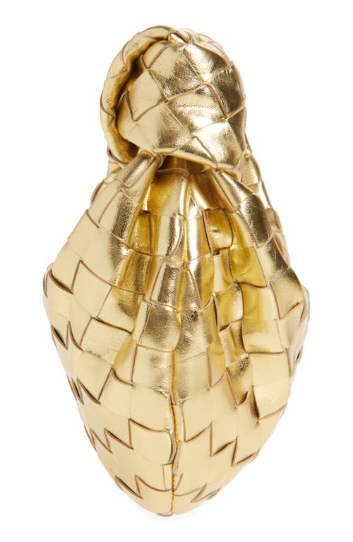 Bottega Veneta Mini Jodie Metallic Leather Top-handle Bag In 8922 Gold Brass
