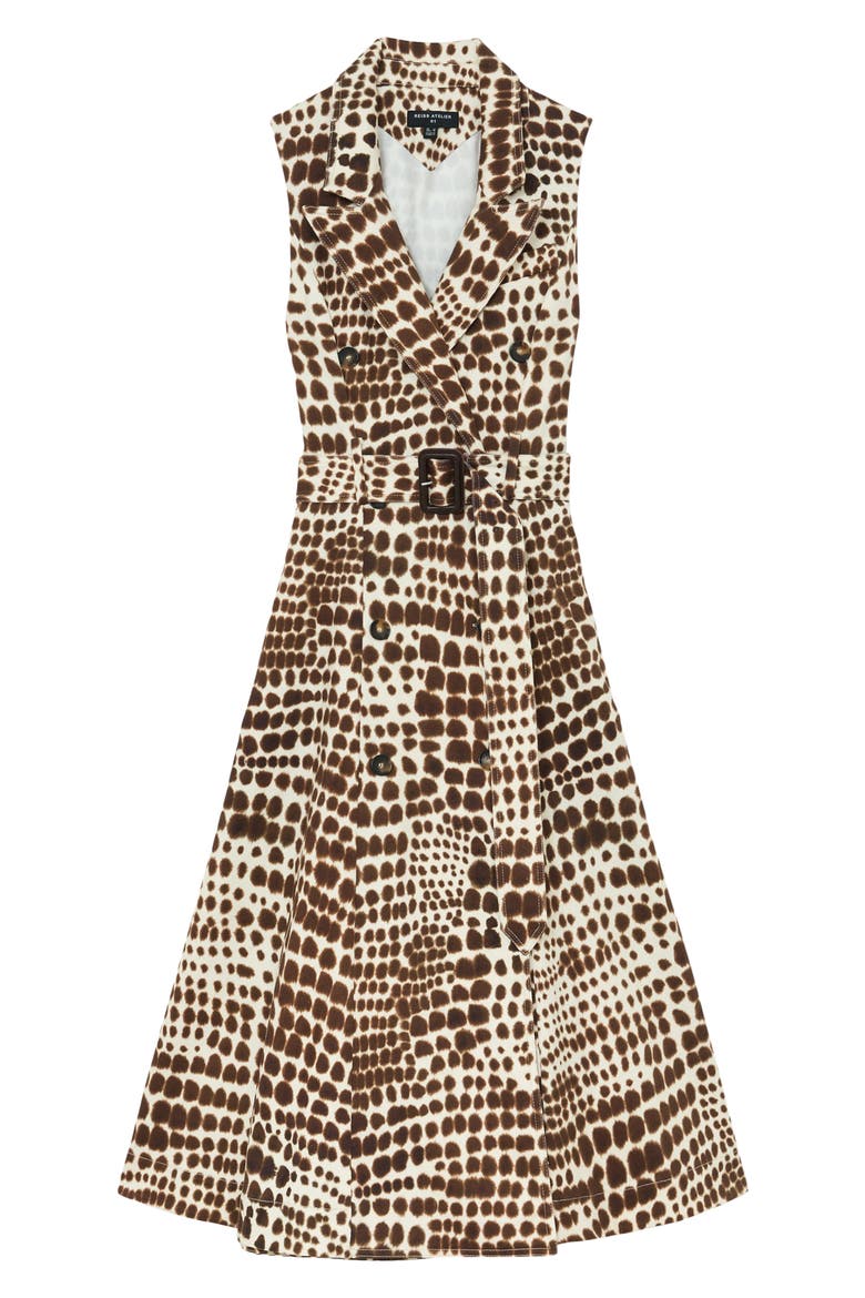 Concordia Print Belted Sleeveless Maxi Dress, Alternate, color, CHOCOLATE