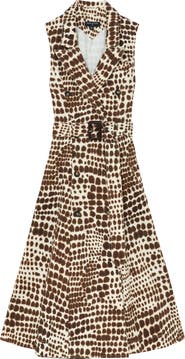 Reiss Concordia Print Belted Sleeveless Maxi Dress