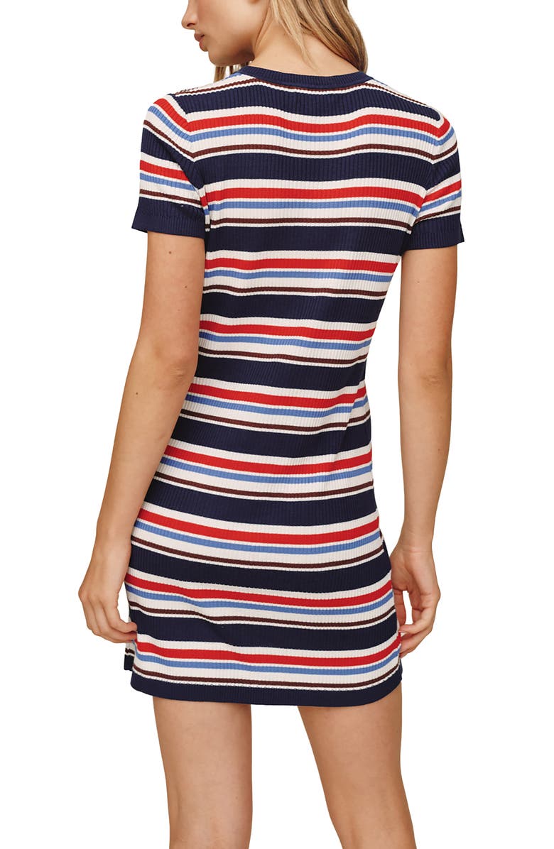 Bella Dahl Stripe Rib Minidress, Alternate, color, Seaside Stripe