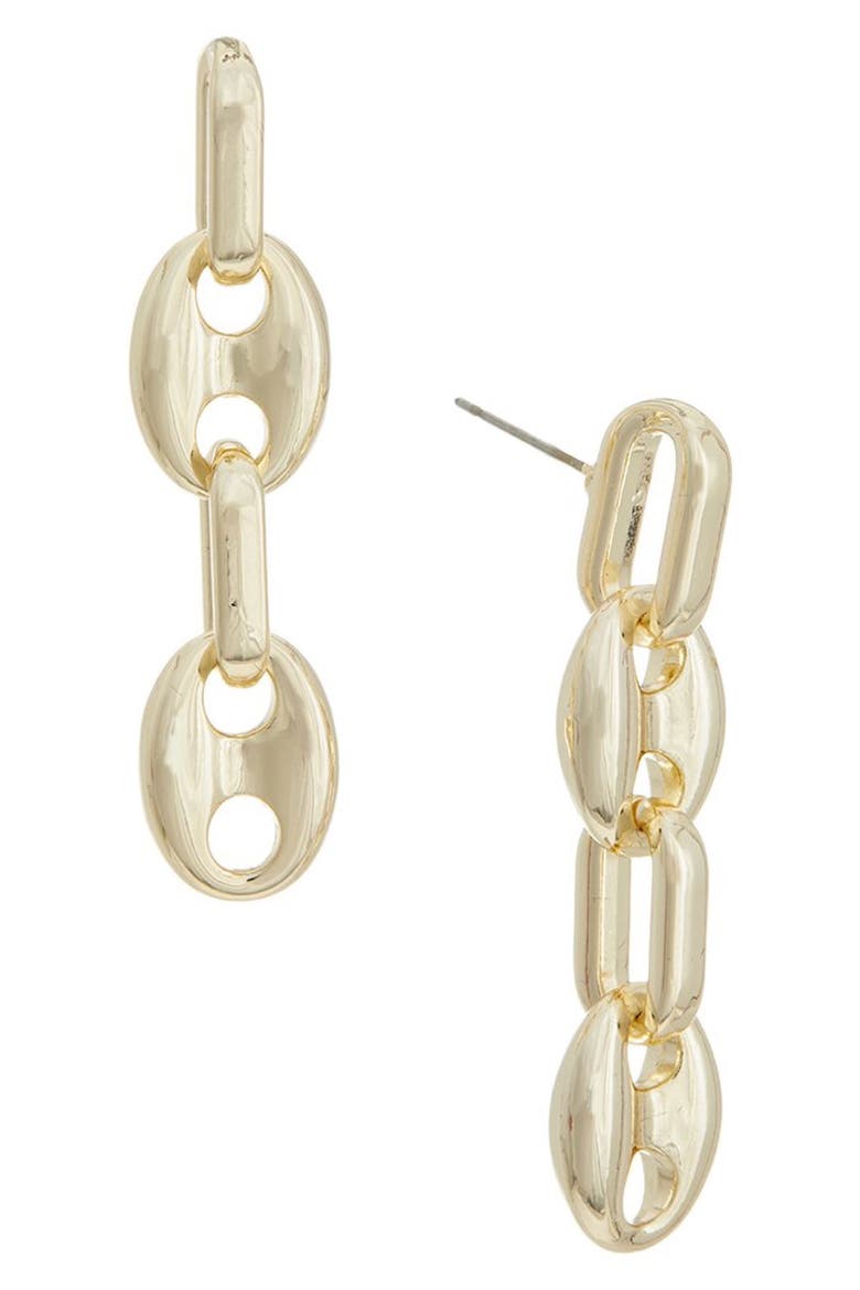Link Drop Earrings, Main, color, YELLOW