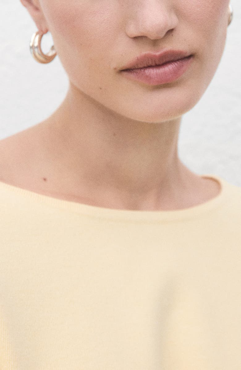 MANGO Fine Gauge Crewneck Sweater, Alternate, color, Vanilla