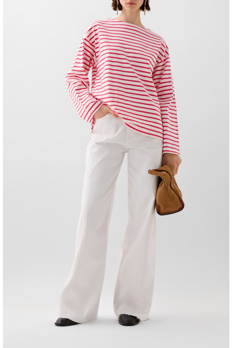 Stripes Label Ls Tee, Alternate, color, Coralstripes