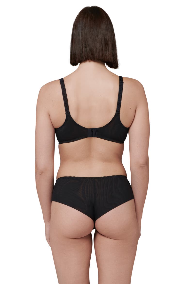 Intrigue Floral Embroidered Boyshorts, Alternate, color, BLACK