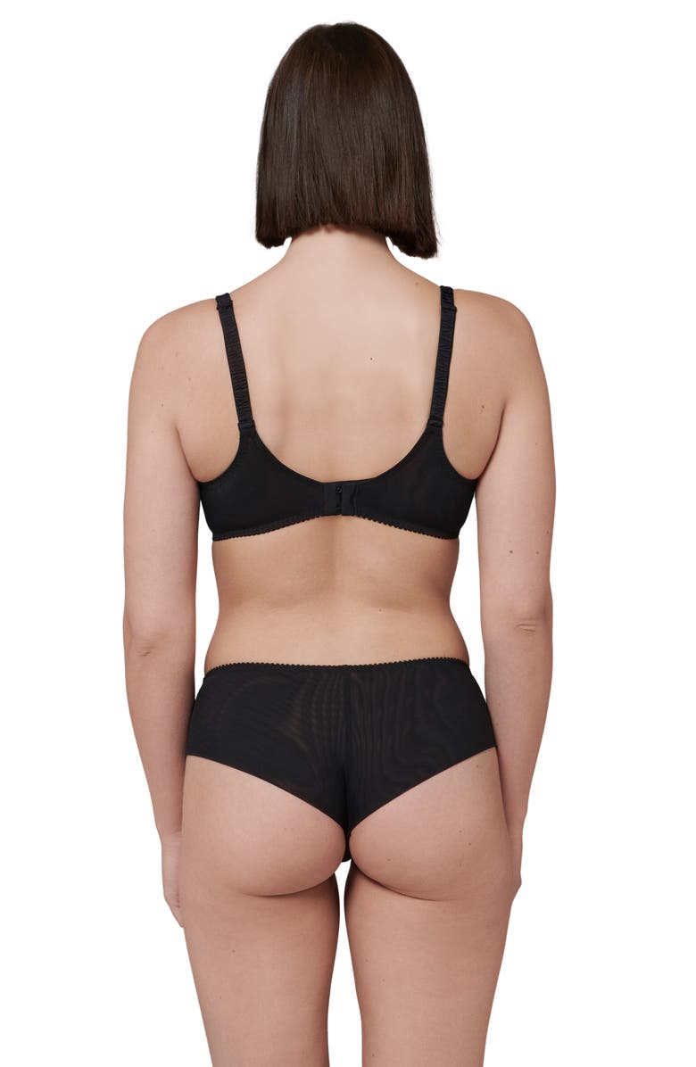 Simone Perele Intrigue Floral Embroidered Boyshorts, Alternate, color, Black