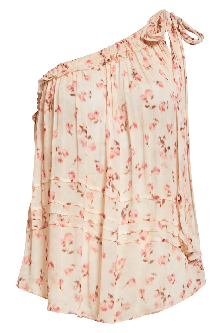 Loeva One-Shoulder Tiered Tunic, Alternate, color, BEIGE