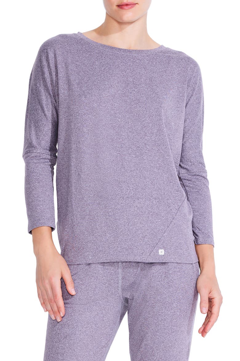 Brushed Flow Dolman Sleeve Top, Main, color, PLUM