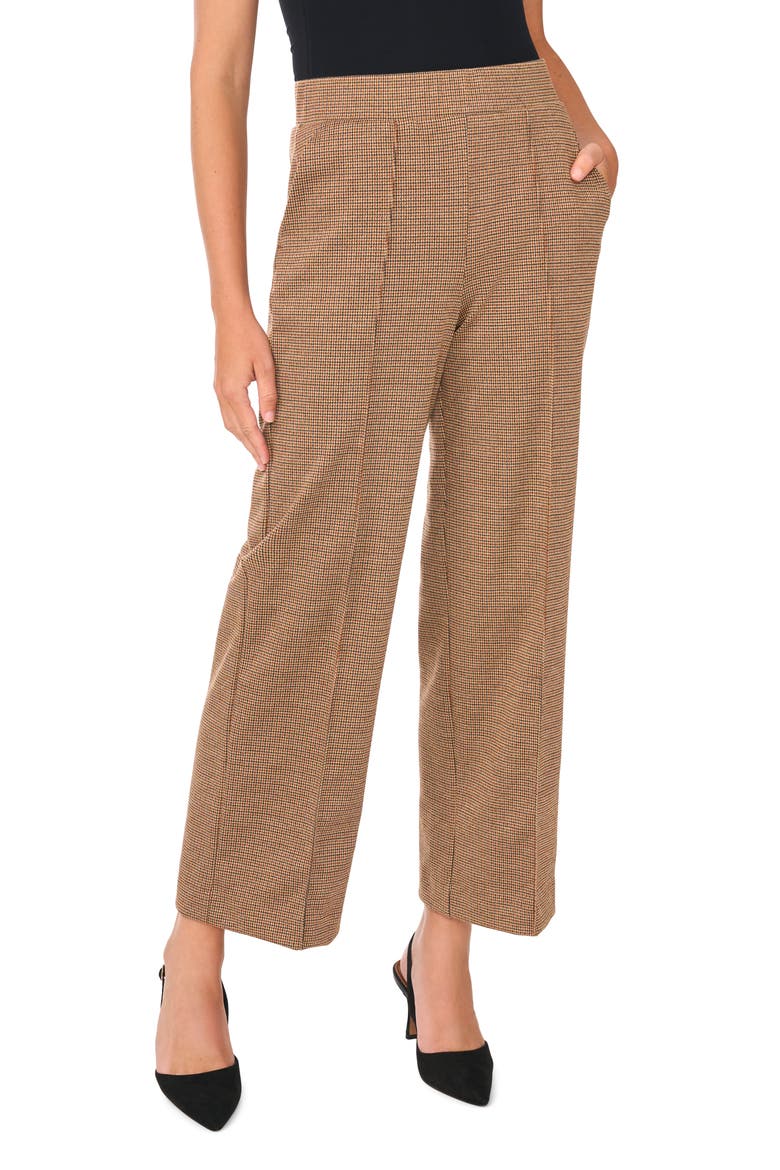 Pintuck Front Wide Leg Ankle Pants, Main, color, FALL CAMEL