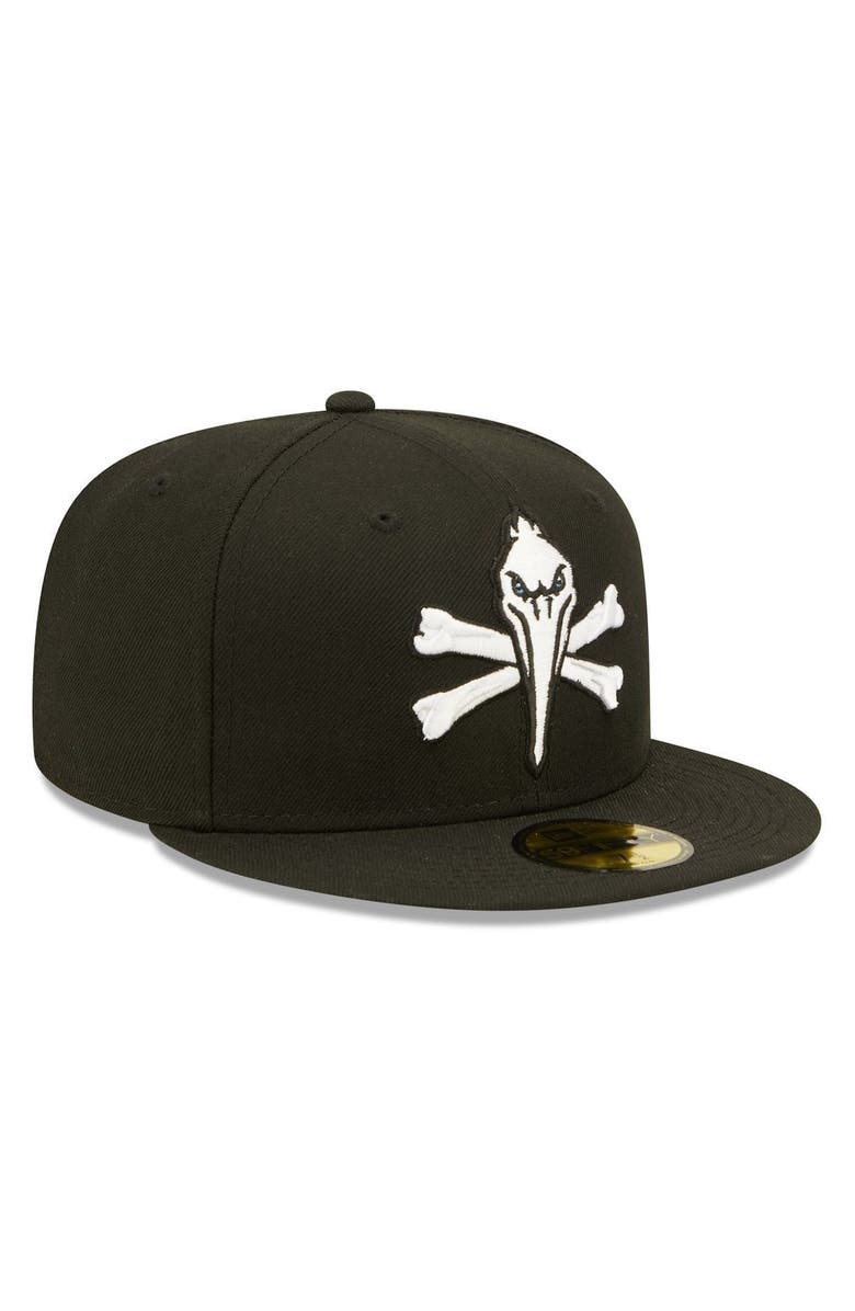 New Era Men's New Era Black Myrtle Beach Pelicans Pirate Theme Night 59FIFTY Fitted Hat, Alternate, color, 