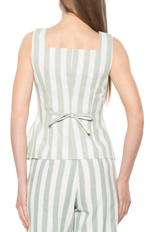 Alexia Admor Adeline Square Neck Vest In Green Stripe