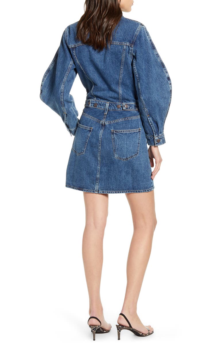 AGOLDE Long Sleeve Cotton Denim Minidress, Alternate, color,