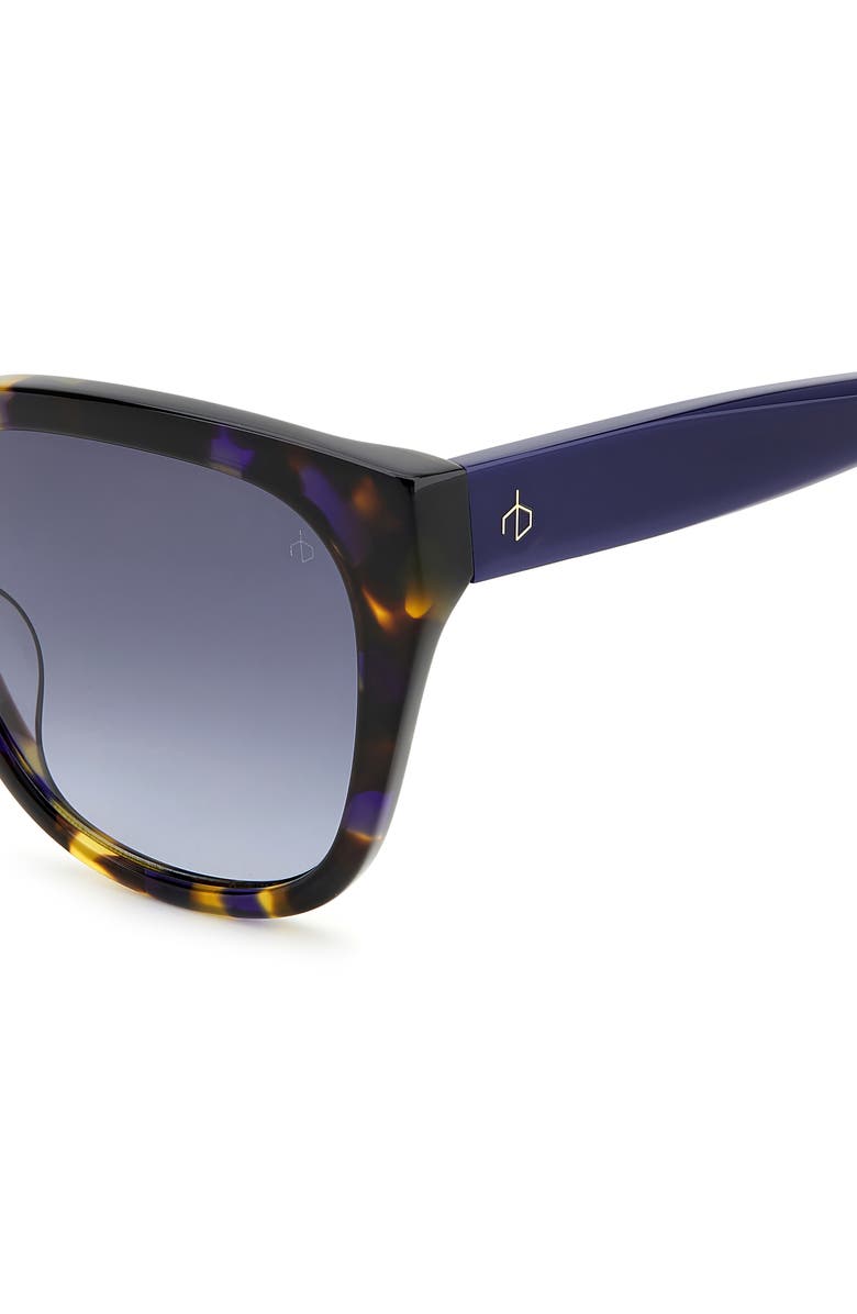 rag & bone 56mm Gradient Polarized Square Sunglasses, Alternate, color, Yellow Havana/ Grey Shaded