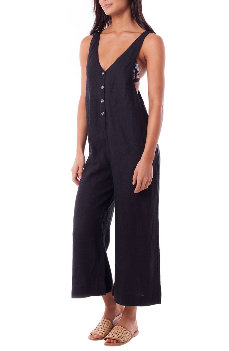 Rhythm Amalfi Cover-Up Jumpsuit, Alternate, color, Black