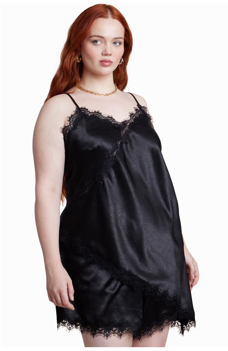 ELOQUII Lace Insert Cami Top, Main, color, Black Onyx