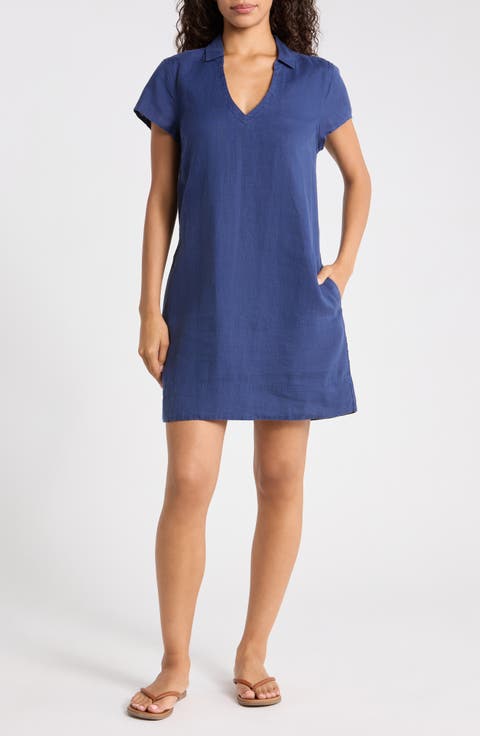Two Palms Short Sleeve Linen Dress