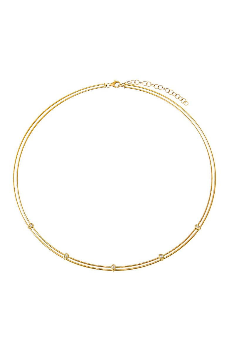 BY ADINA EDEN Diamond Multi Teardrop Bezel Wire Necklace 14K, Alternate, color, 14K Gold