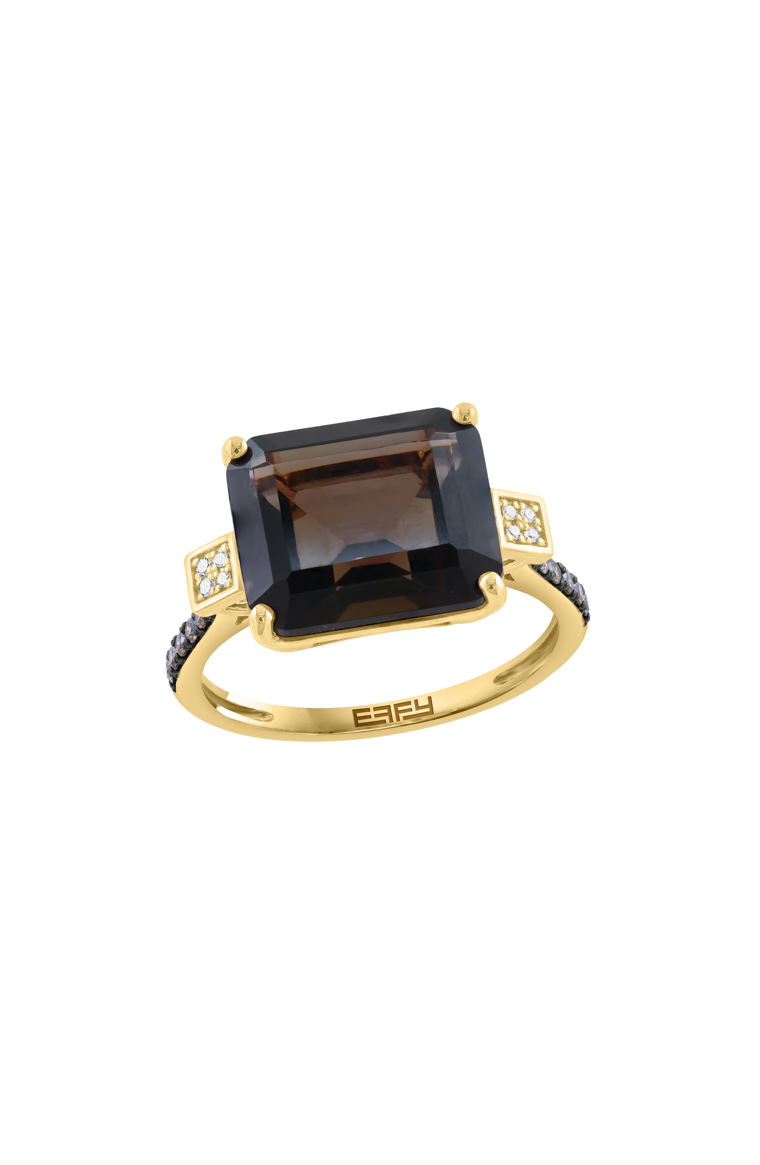 Smoky Quartz & Diamond Ring